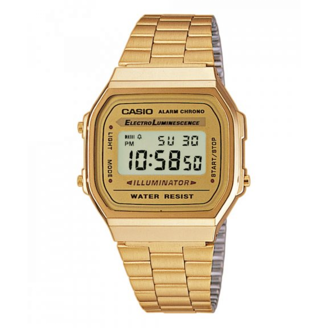 RELOGIO CASIO DOURADO DIGITAL A168WG-9EF RELOGIO CASIO DOURADO DIGITAL A168WG-9EF