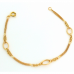 PULSEIRA OURO 19K MALHA DUPLA COM ARGOLAS