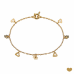 PULSEIRA CADEADO C/FLORES E CORAÇOES OURO 19K