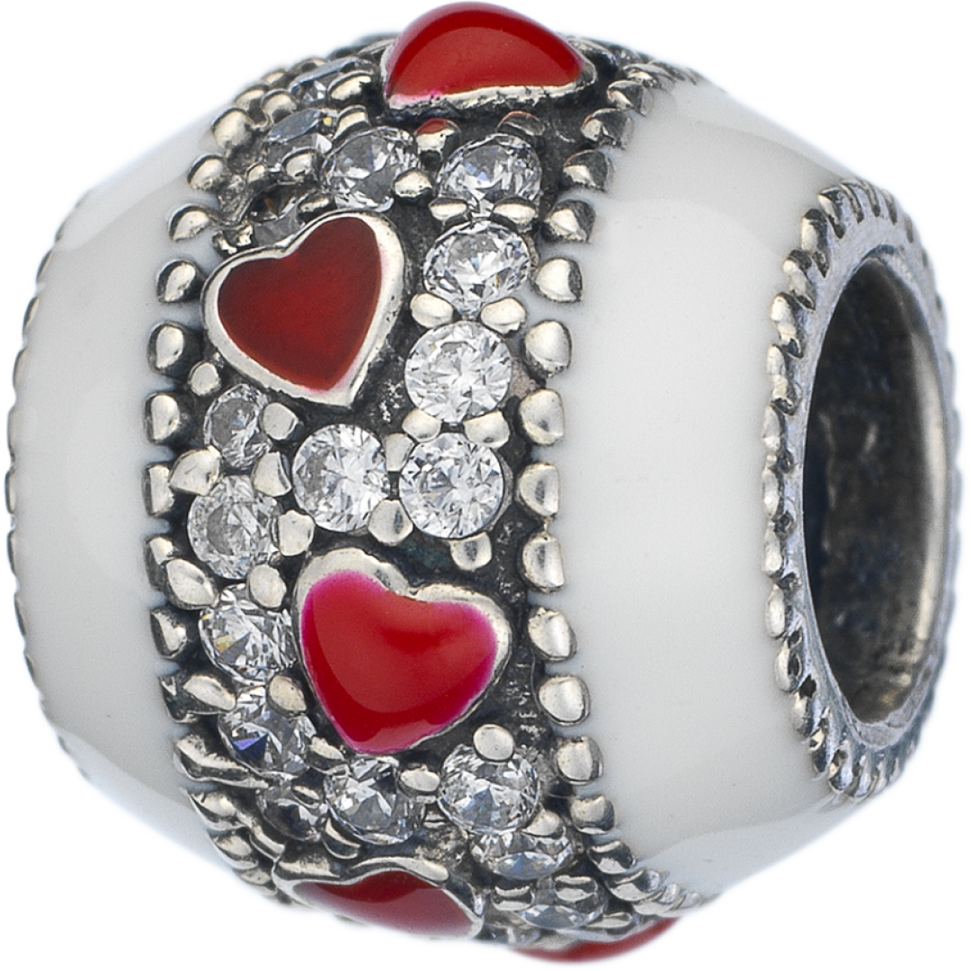 CONTA SILVERADO ENAMEL RED HEARTS CONTA SILVERADO ENAMEL RED HEARTS