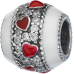 CONTA SILVERADO ENAMEL RED HEARTS CONTA SILVERADO ENAMEL RED HEARTS