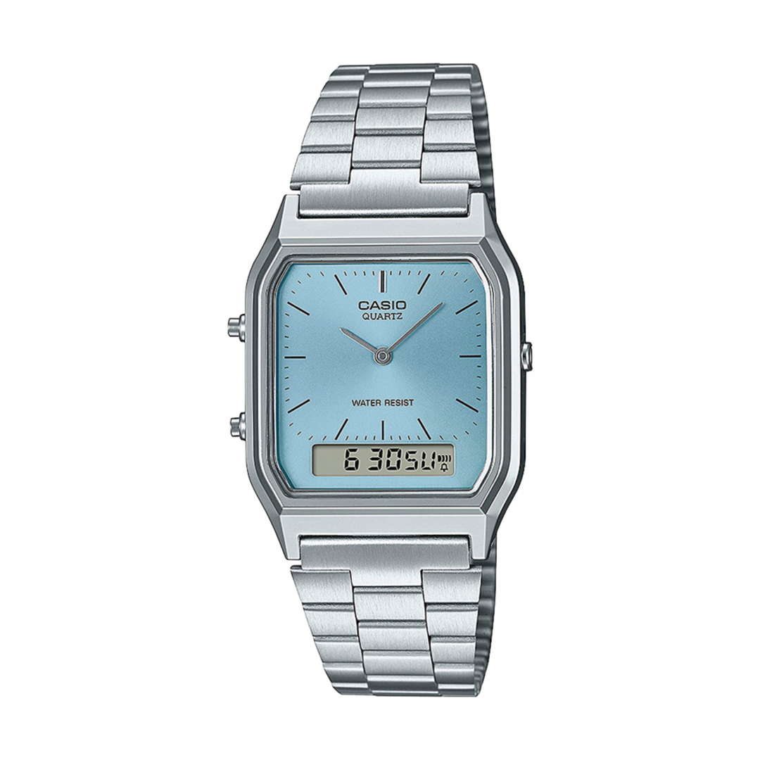 RELÓGIO CASIO VINTAGE EDGY PRATEADO AQ-230A-2A1MQYES RELÓGIO CASIO VINTAGE EDGY PRATEADO AQ-230A-2A1MQYES