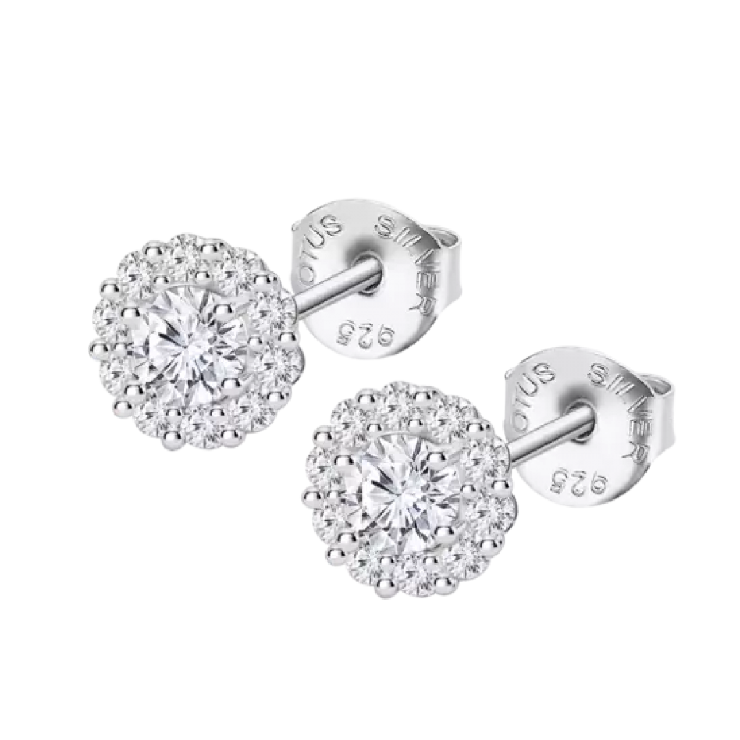 BRINCOS LOTUS PRATA C/ZIRCONIAS BRINCOS LOTUS PRATA C/ZIRCONIAS