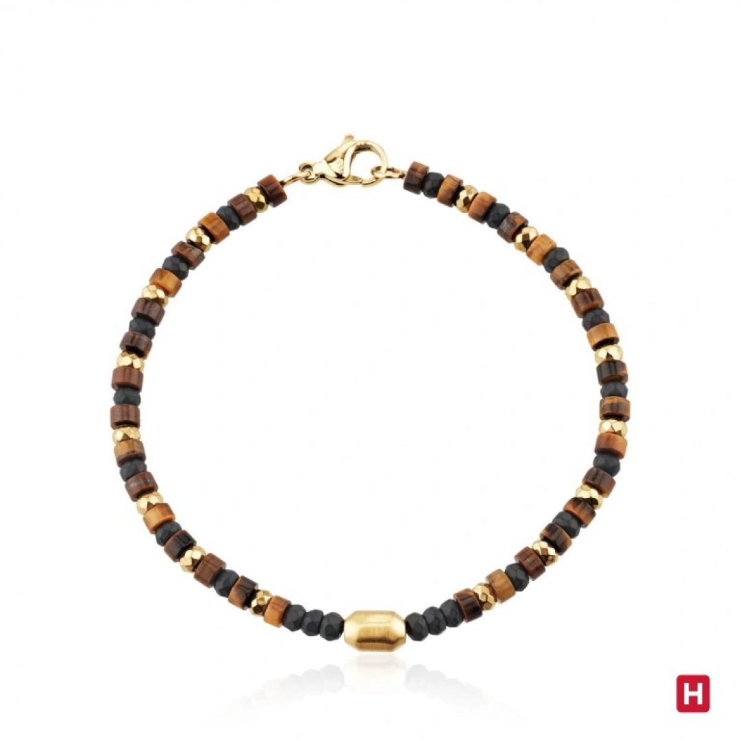 PULSEIRA HASSU C/PEDRAS CASTANHAS E PRETAS PULSEIRA HASSU C/PEDRAS CASTANHAS E PRETAS