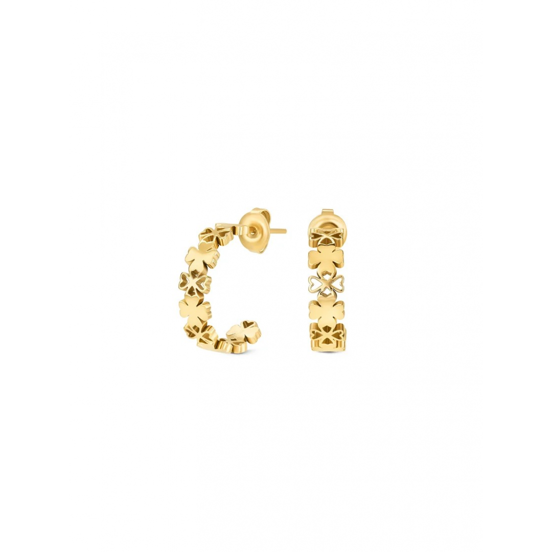 BRINCOS ONE LUCKY FLOWER HOOP GOLD BRINCOS ONE LUCKY FLOWER HOOP GOLD