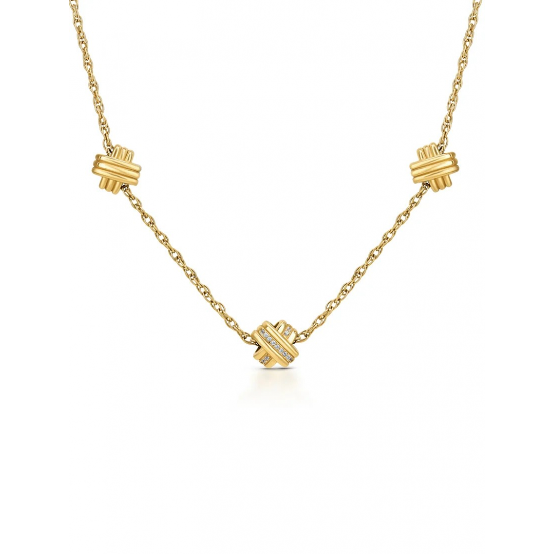 COLAR ONE KNOT TRIPLE CRYSTAL GOLD COLAR ONE KNOT TRIPLE CRYSTAL GOLD