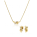 SET COLAR E BRINCOS ONE KNOT CRYSTAL GOLD SET COLAR E BRINCOS ONE KNOT CRYSTAL GOLD