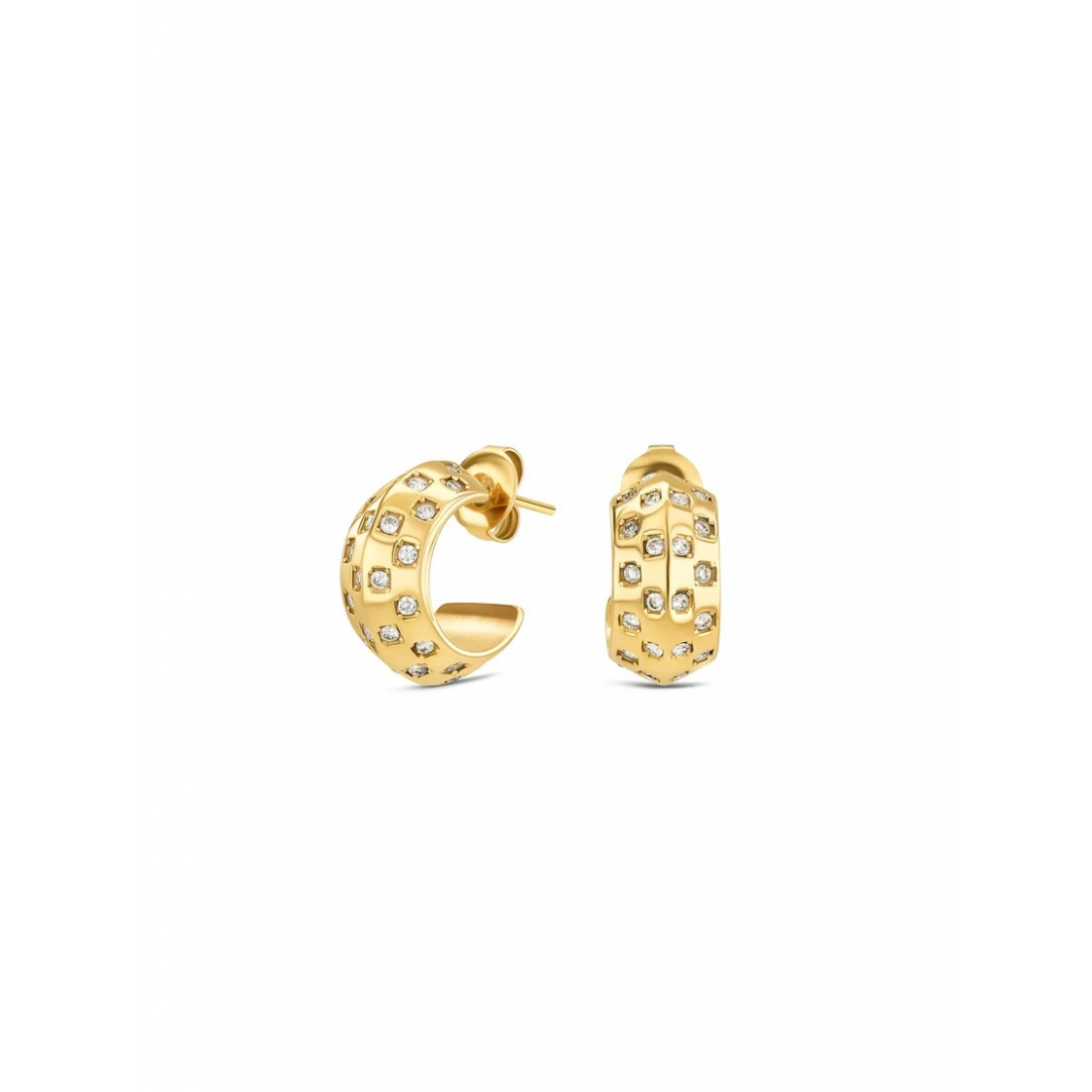 BRINCOS ONE SENHORA CHESS HOOP CRYSTAL GOLD BRINCOS ONE SENHORA CHESS HOOP CRYSTAL GOLD