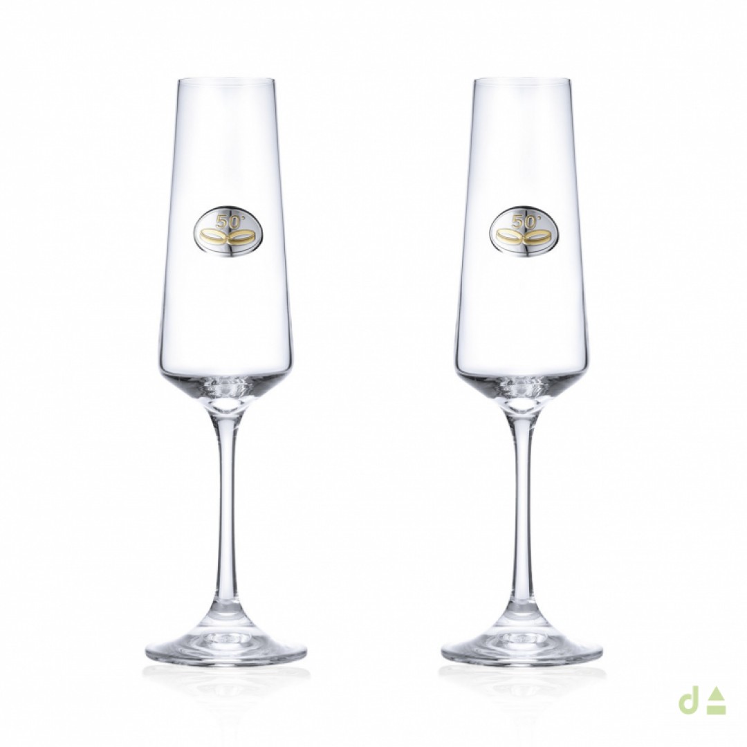 CONJUNTO 2 FLUTES C/APLICAÇÃO 50 ANOS CONJUNTO 2 FLUTES C/APLICAÇÃO 50 ANOS